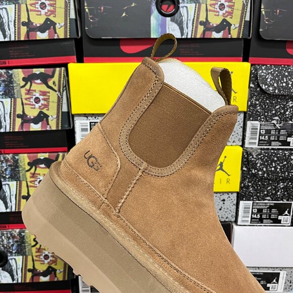 Womens Ugg Neumel Platform Chelsea Brown Boots - Picture 5 of 9